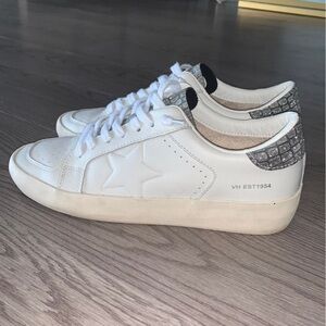 Vintage Havana White Sneakers with Silver Details